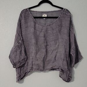 Namsar Women's Gray 100% Linen Top OS